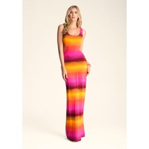 BEBE cutout Multicolored Maxi Dress